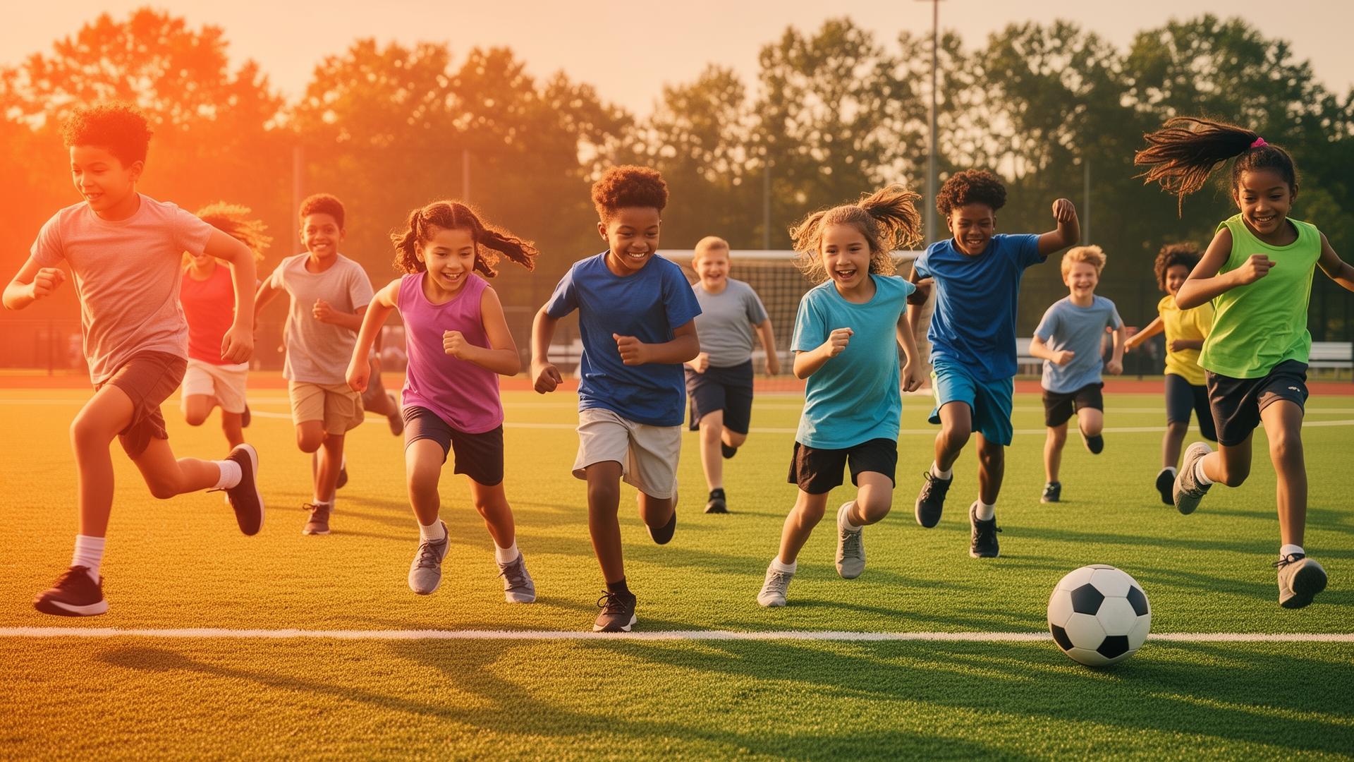 Group of diverse children outdoors